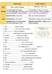 English Worksheet: Present simple Vs Present continuous