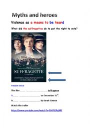 English Worksheet: the suffragettes the fight to get the right to vote  trailer