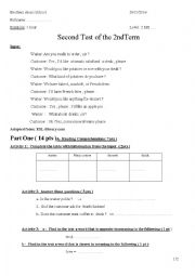 English Worksheet: test for beginners