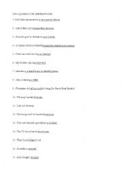 English Worksheet: Questions to underlined words