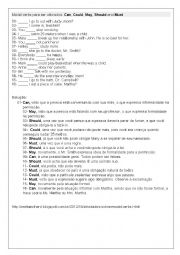 English Worksheet: can could 