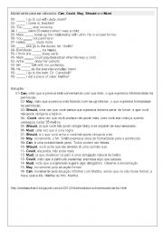English Worksheet: can could 
