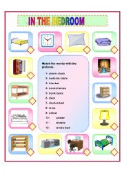 English Worksheet: IN THE BEDROOM