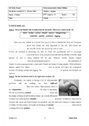 English Worksheet: 9 Test 3 2015-2016