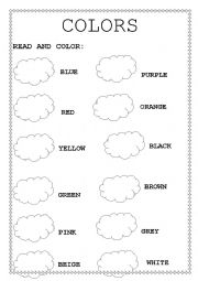 English Worksheet: Colors