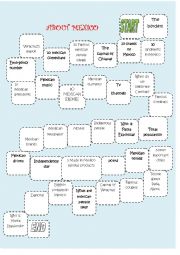 English Worksheet: boardgame about mexico