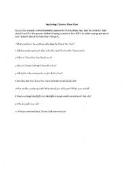 English Worksheet: Chinese New Year