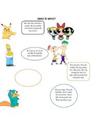 English Worksheet: WHO IS WHO? 