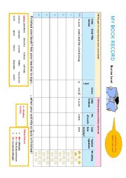 English Worksheet: Book Reading Record