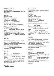 English Worksheet: If I had a boat