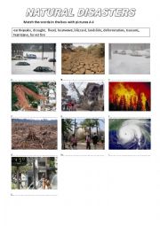 English Worksheet: Natural Disasters Vocabulary