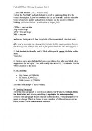 English Worksheet: Perfect PET Part 3 Writing. Part 1  