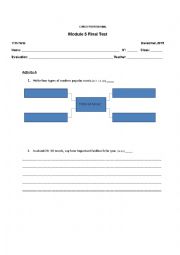 English Worksheet: Test - Module 5 - Teenagers Life