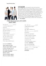 English Worksheet: Song Electric by Auryn