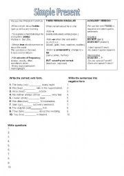 English Worksheet: Present Simple