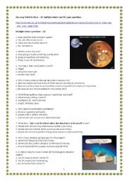 English Worksheet: One way ticket to Mars - CEF A2/ B1