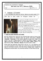 English Worksheet: 8th form mid-term test N2