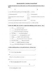 English Worksheet: wh questions - present simple