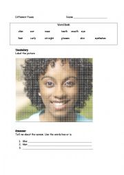 English Worksheet: Faces 