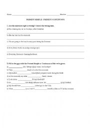 English Worksheet: Present Simple or Continuous