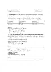 English Worksheet: Outline Writing