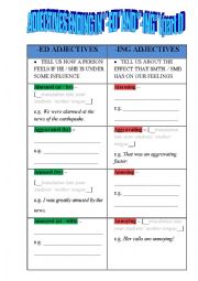 English Worksheet: Adjectives that end in 