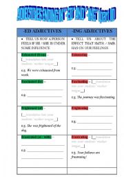 English Worksheet: Adjectives that end in 