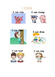 English Worksheet: flashcard_I_can