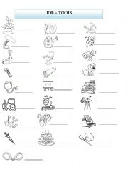 English Worksheet: Job + tools