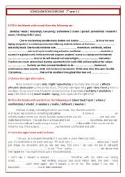 English Worksheet: Consolidation exercises for 1st year S.E.