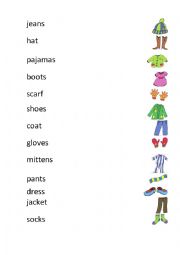 Clothes - Match worksheet