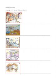 English Worksheet: The rooms of the house