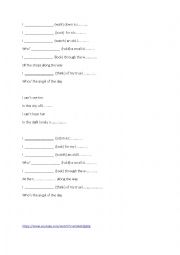 English Worksheet: Present continuous in a very easy song