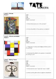 The Tate Modern worksheet