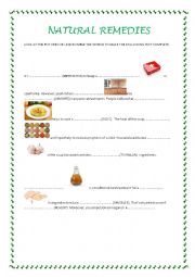 English Worksheet: HOME REMEDIES