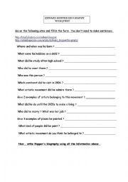 English Worksheet: EDWARD HOPPER