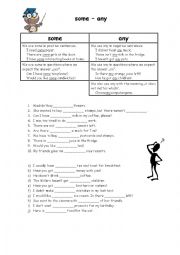 English Worksheet: some - any