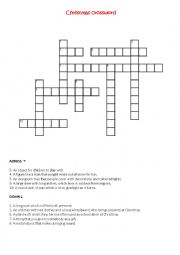 English Worksheet: Christmas crossword