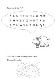 English Worksheet: Letter Hh