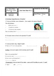 English Worksheet: Listening comprehension for 7th form Tunisian pupils