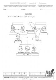 English Worksheet: simpsons family tree