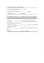 English Worksheet: since & for 