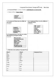 English Worksheet: Compound Noun (Lesson: Transport /8th form)  