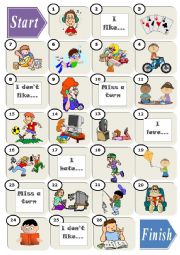 English Worksheet: Likes /Dislikes Boardgame