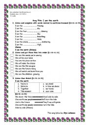 English Worksheet: Earth song