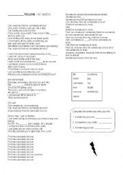 English Worksheet: Somebody to love