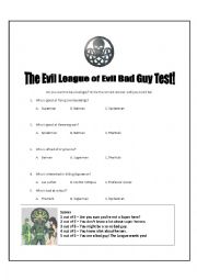 English Worksheet: Supervillian Survey