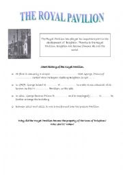 English Worksheet: The Royal Pavilion - Brighton 