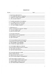English Worksheet: Grammar Quiz