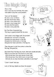 English Worksheet: The Magic Bag